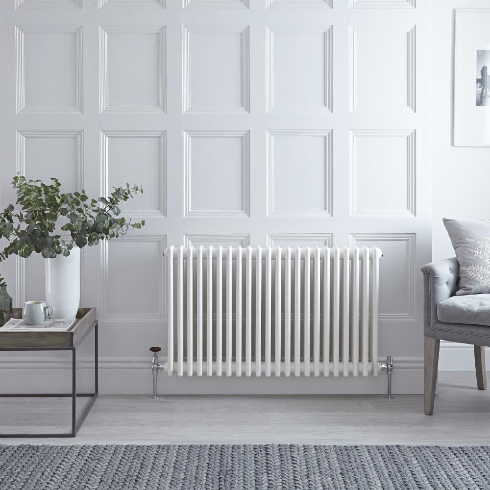 Radiateur Horizontal Style Fonte Blanc Windsor 60cm x 101cm x 10cm 1608 Watts