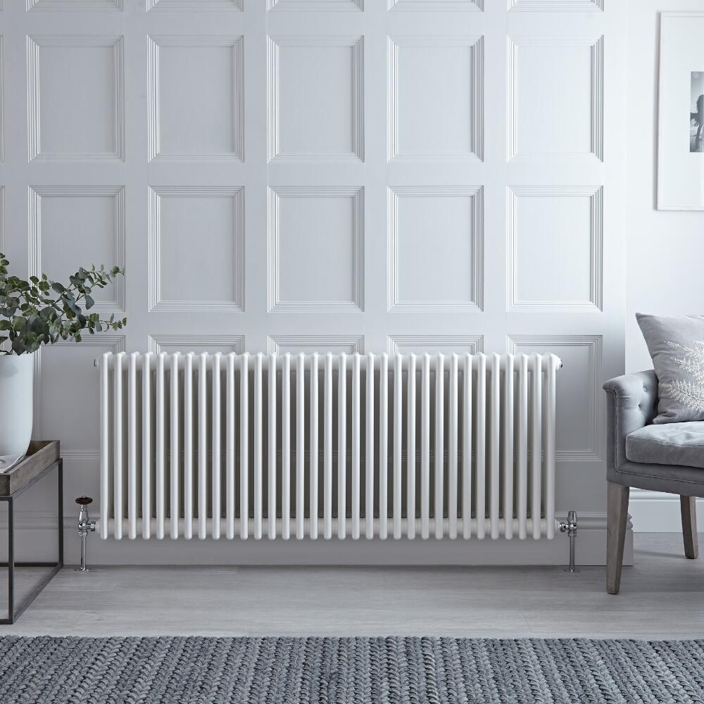 Radiateur Horizontal Style Fonte Blanc Windsor 60cm x 150,5cm x 10cm 2412 Watts