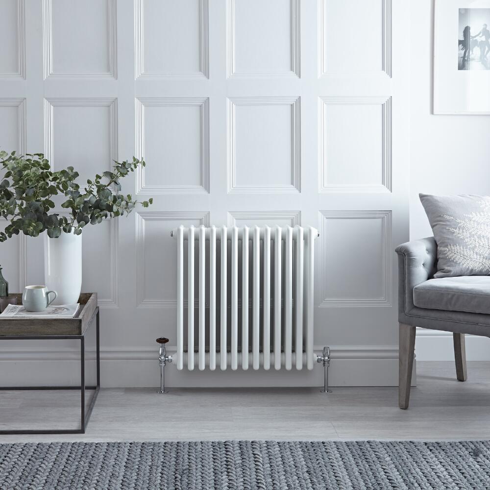 Radiateur Horizontal Style Fonte Blanc Windsor 60cm x 58,5cm x 13,3cm 1234 Watts