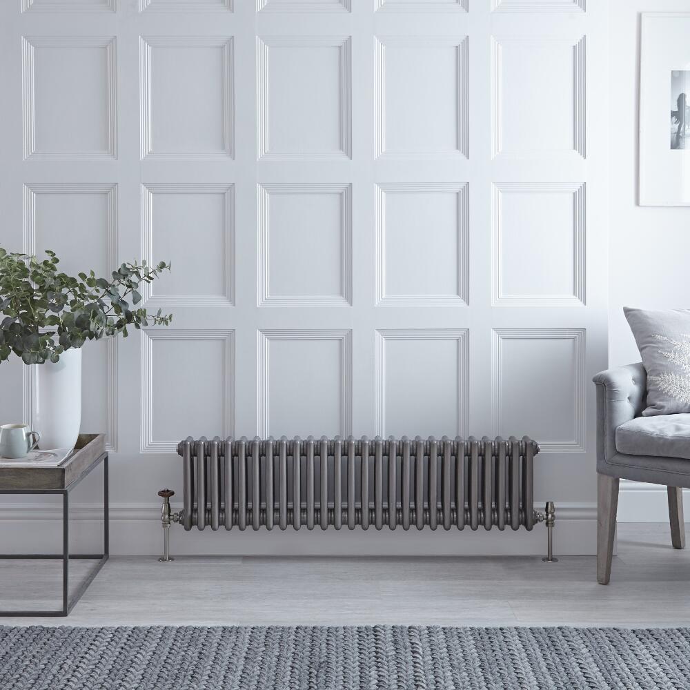 Radiateur Horizontal Style Fonte Acier Brut Windsor 30cm x 119,3cm x 10cm 1058 Watts