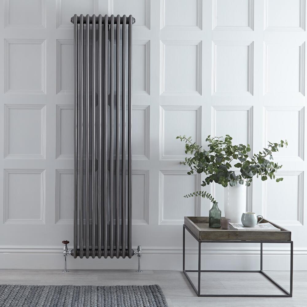 Radiateur Vertical Style Fonte Acier Brut Windsor 180cm x 47,3cm x 10cm 1948 Watts