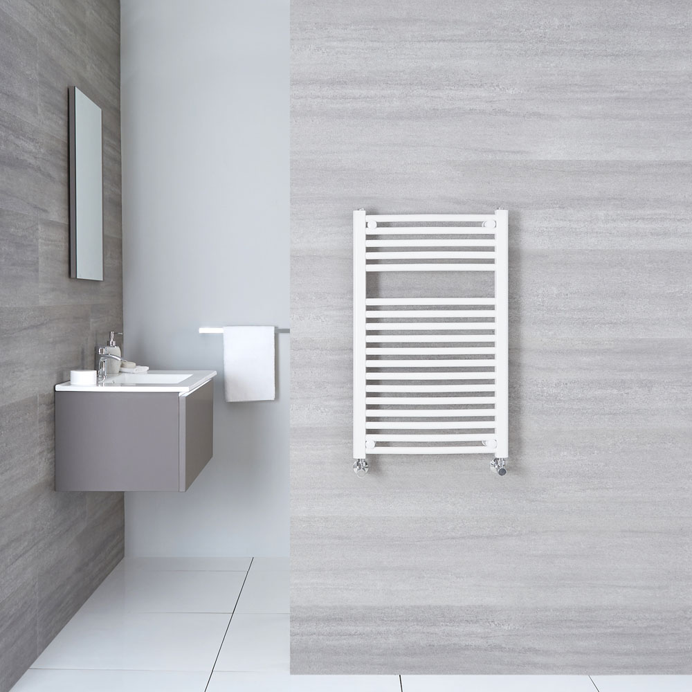 Hudson Reed Sèche-Serviettes Incurvé Blanc Etna 80cm x 50cm x 5.6cm 466 Watts