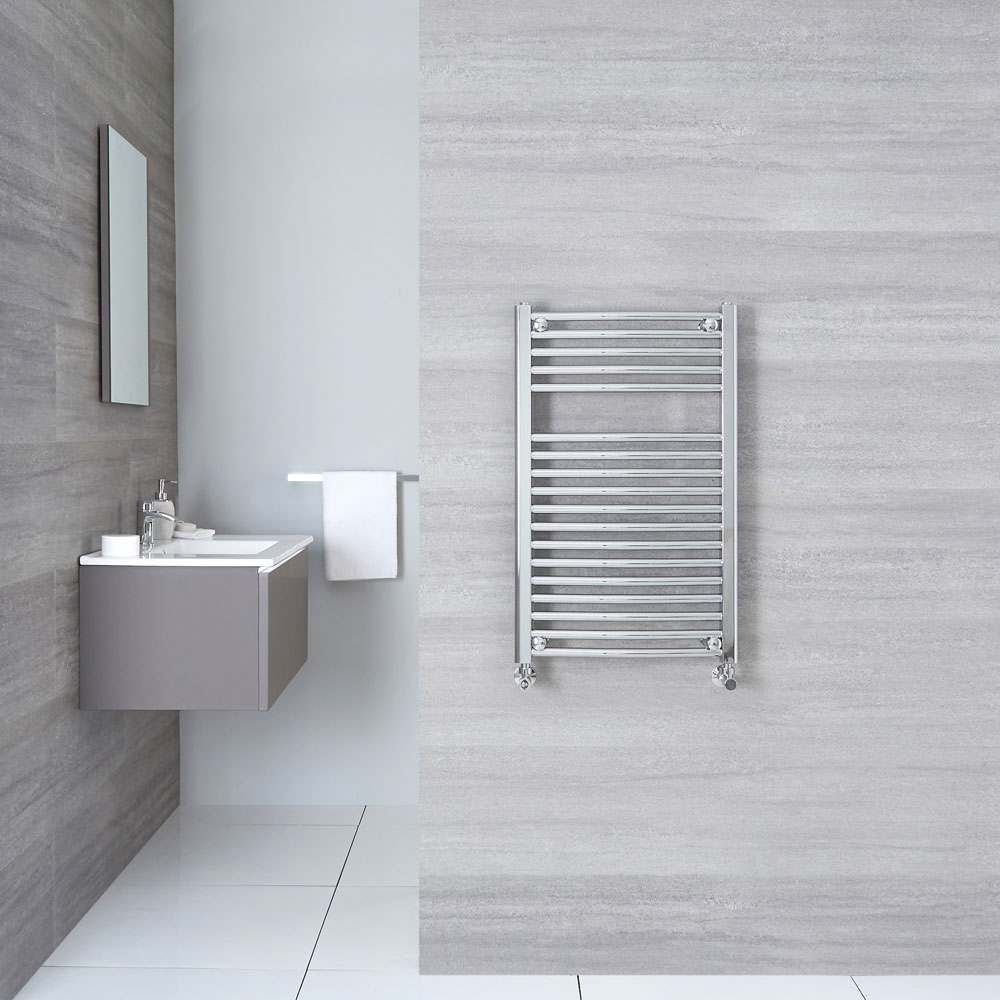 Hudson Reed Sèche-Serviettes Incurvé Chromé Ischia 80cm x 50cm x 4,8cm 327 Watts
