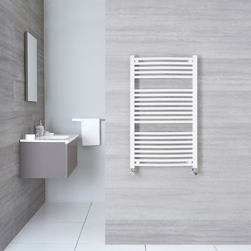 Hudson Reed Sèche-Serviettes Incurvé Blanc Etna 100cm x 60cm x 5,2cm 740 Watts