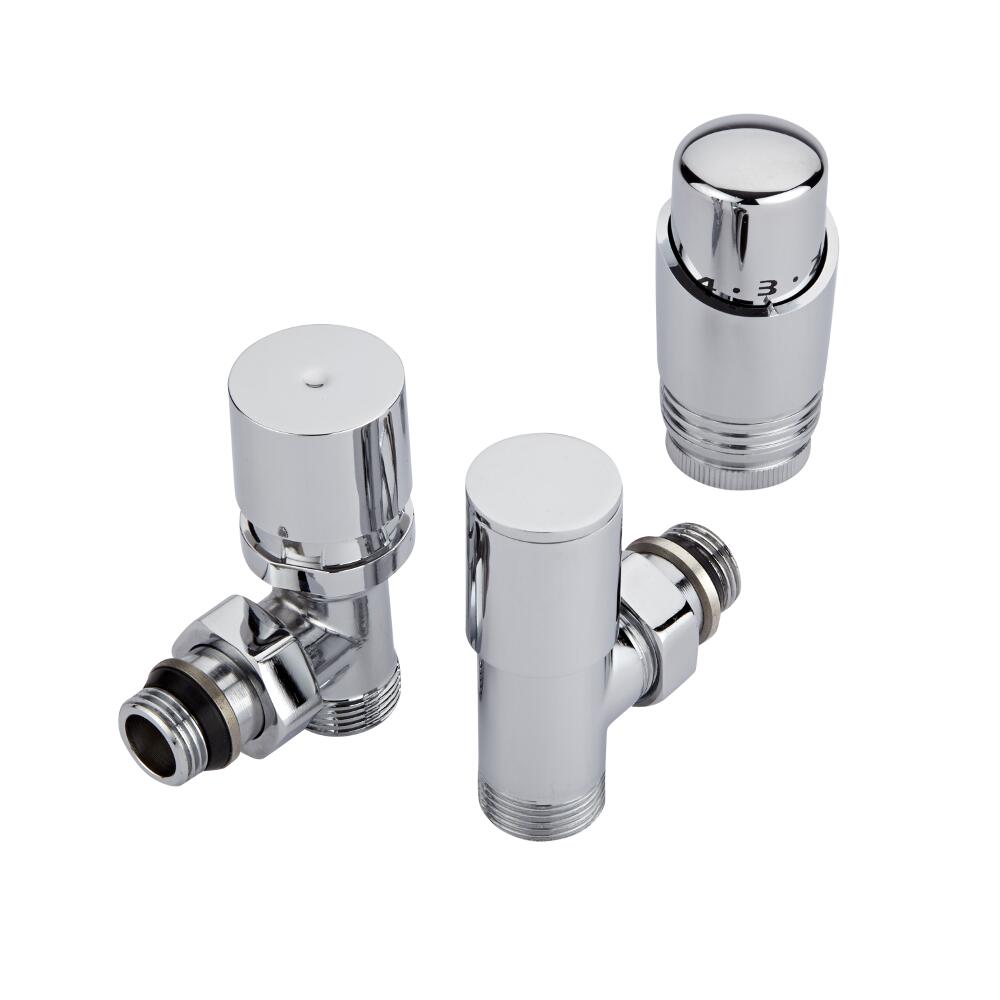 Robinet Radiateur Thermostatique Chromé 3/4'' - Choix d'Adaptateurs