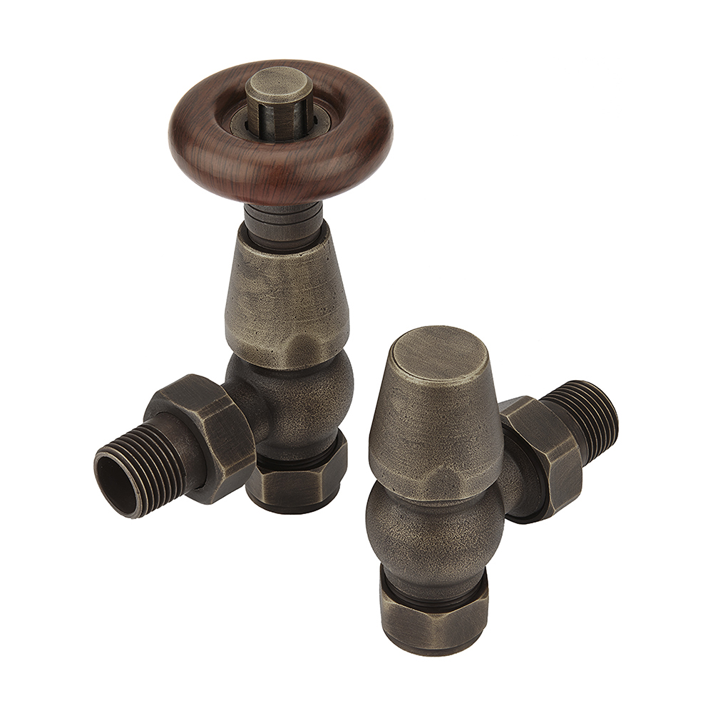 Robinets de Radiateur d'angle thermostatique - Laiton vieilli