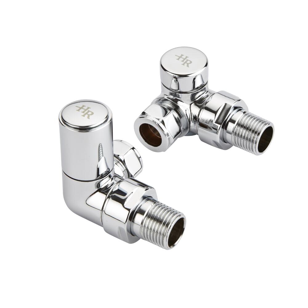 Robinets de radiateur d'angle coudés en laiton chromé