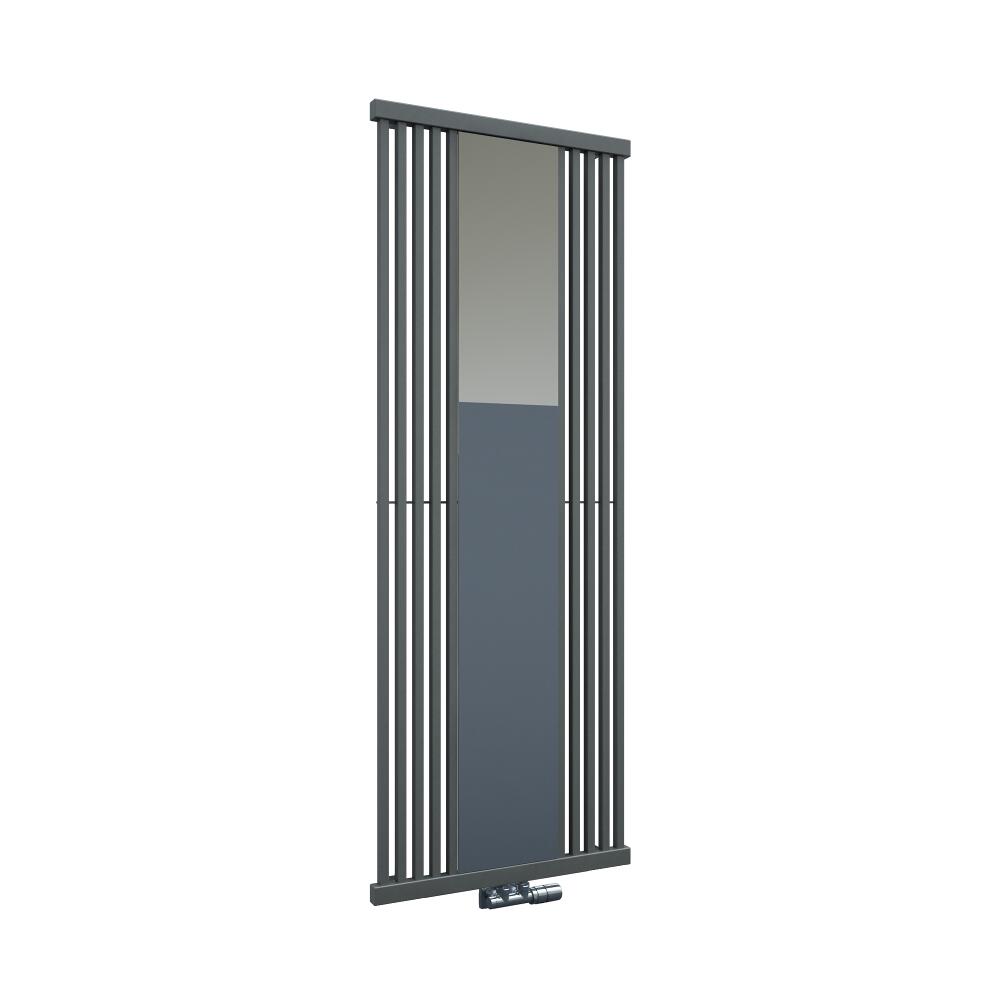 Lublin - Radiateur Vertical Design Gris Pierre Avec Miroir 170cm x 64cm
