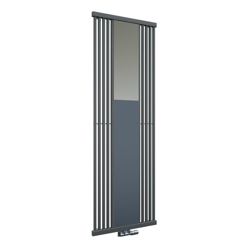 Lublin - Radiateur Vertical Design Gris Pierre Avec Miroir 190cm x 64cm
