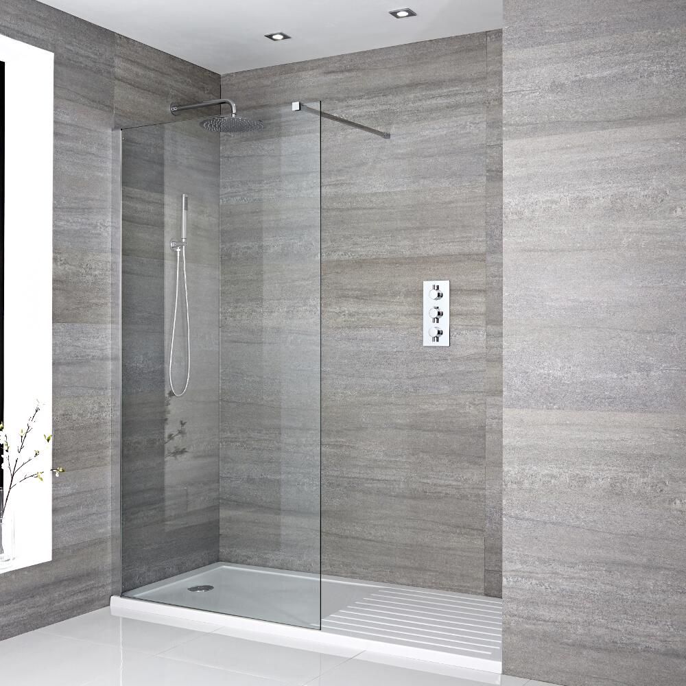 Paroi de douche 100x195cm & Receveur 170x80cm avec zone de séchage