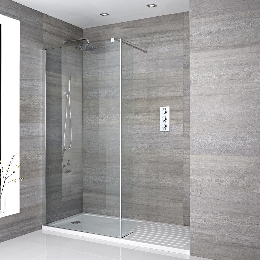 Paroi de douche 100x195cm Retour & Receveur 80x160cm