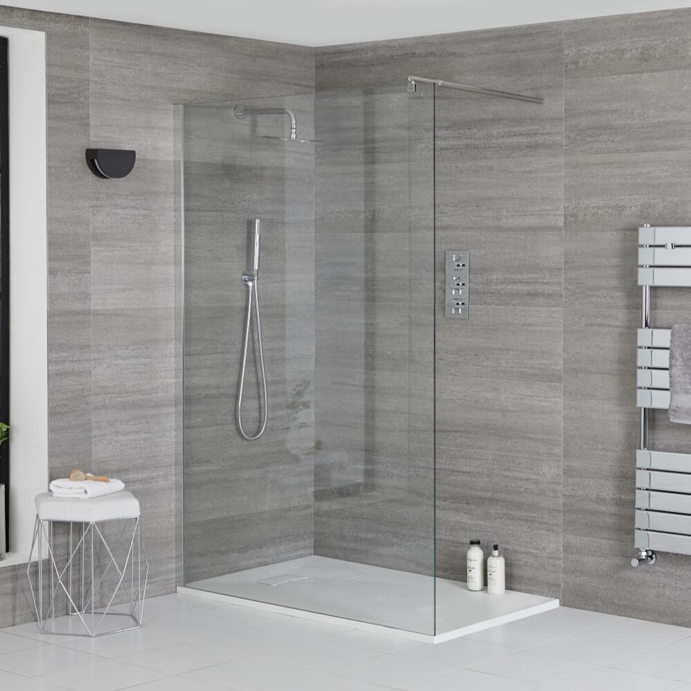Douche italienne avec receveur de douche à effet texturé – Multiples tailles disponibles – Portland