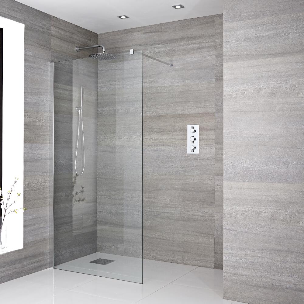Paroi de douche 140x195cm & Choix de Caniveau de Douche